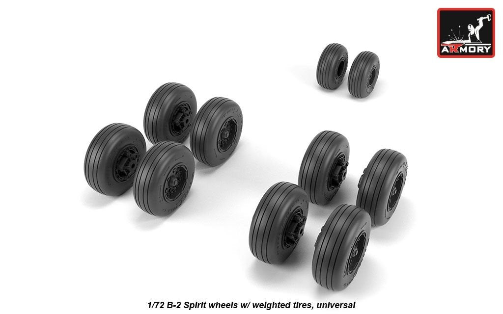 Armory Models AW72326 B-2 Spirit wheels w/ weighted tires 1/72 – image 2