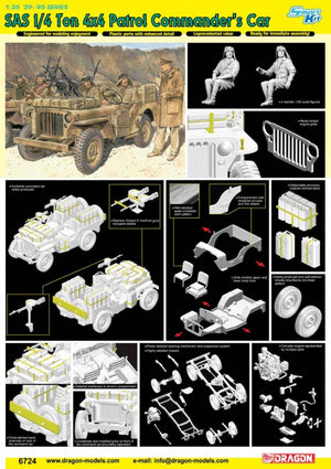 Dragon 6724 SAS 1/4 Ton 4x4 Patrol Commander&amp;#39;s Car 1/35 – image 2