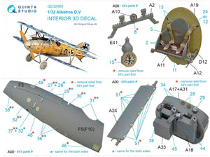 Quinta Studio QD32085 Albatros DV 3D-Printed &amp;amp; colored Interior on decal paper (Wingnut Wings) 1/32 – obrázek 2