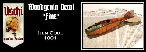 Uschi 1001 Woodgrain Decal Aircraft "Fine" 1/72