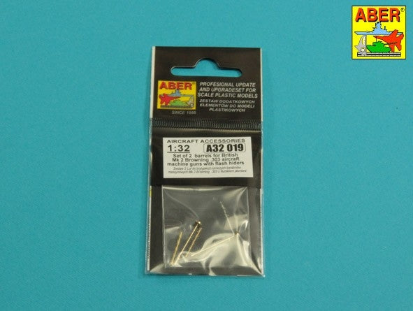 Aber A32019 Set of 2 barrels for British Browning .303 aircraft machine guns with flash hiders 1/32 – image 2