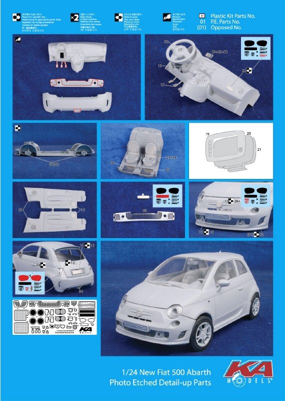 KA Models KE-24045 FIAT500 DETAIL-UP ETCHED PART 1/24 – Bild 3