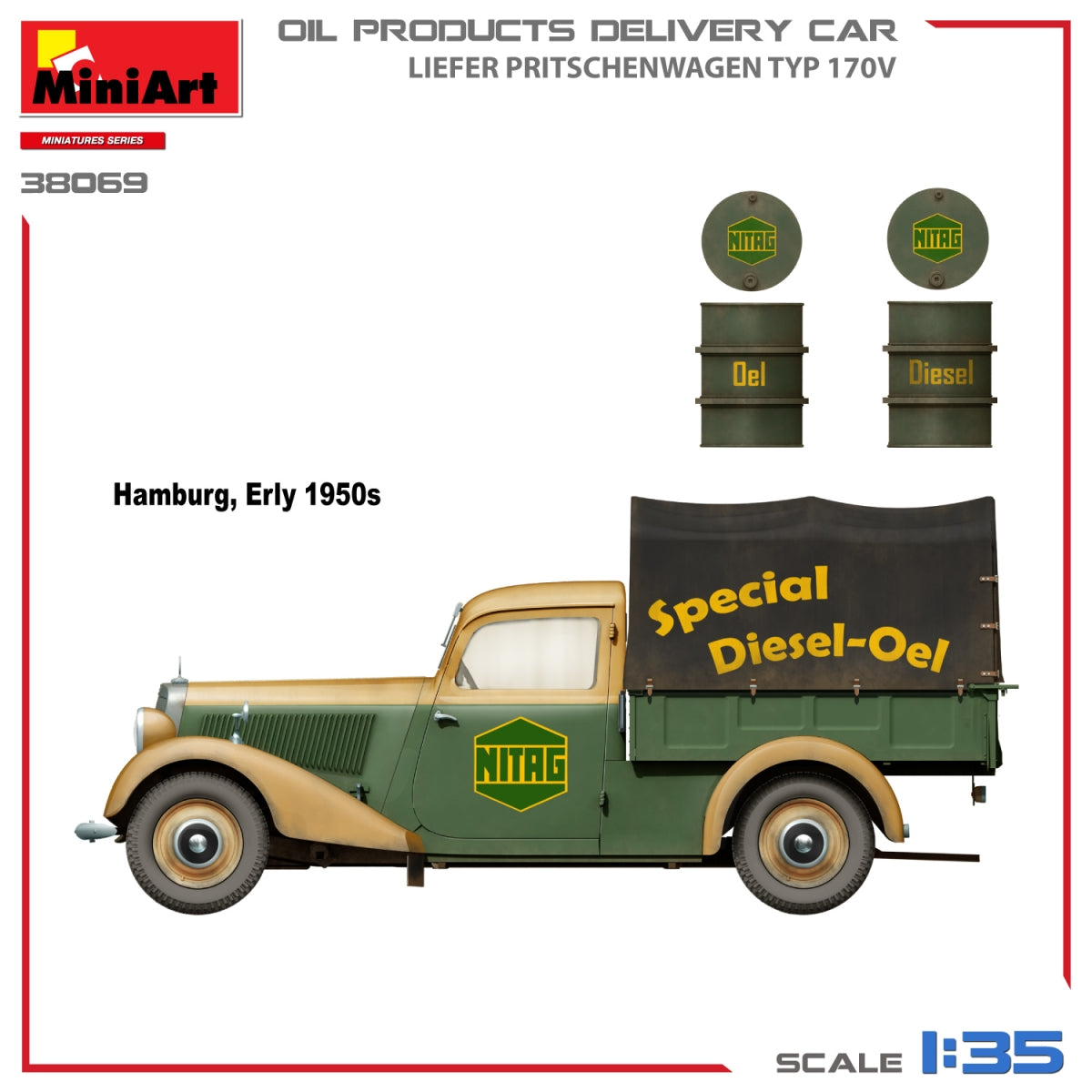MiniArt 38069 OIL PRODUCTS DELIVERY CAR, LIEFER PRITSCHENWAGEN TYP 170V 1/35 – image 3