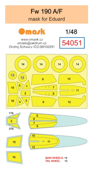 Omask 54051 Fw 190 A/F mask (for Eduard) 1/48 – image 2