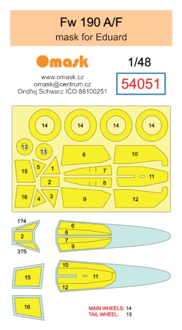 Omask 54051 Fw 190 A/F mask (for Eduard) 1/48 – image 2