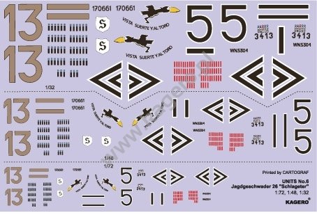Kagero 97006 JG 26 Jagdeschwader &amp;quot;Schlagater&amp;quot;(decals) EN – image 5