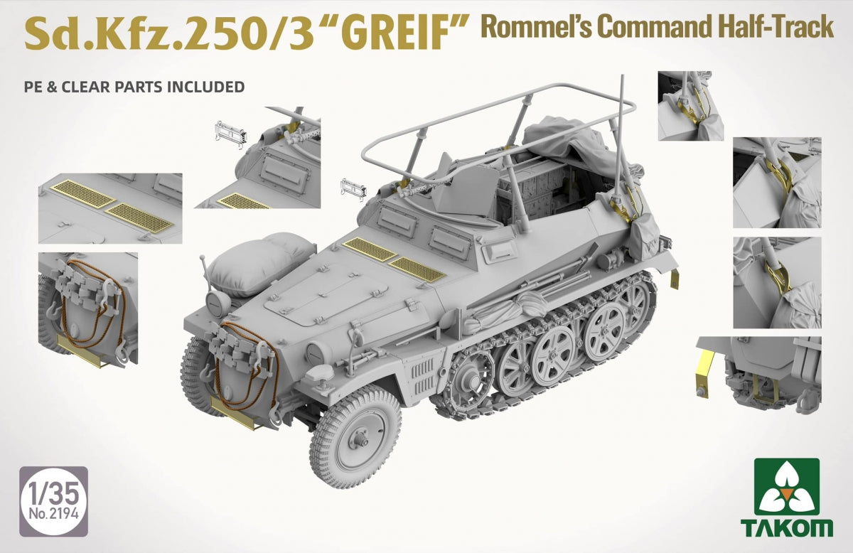 Takom 2194 Sd.Kfz 250/3 Greif Rommel Command Half-Track 1/35 – image 3