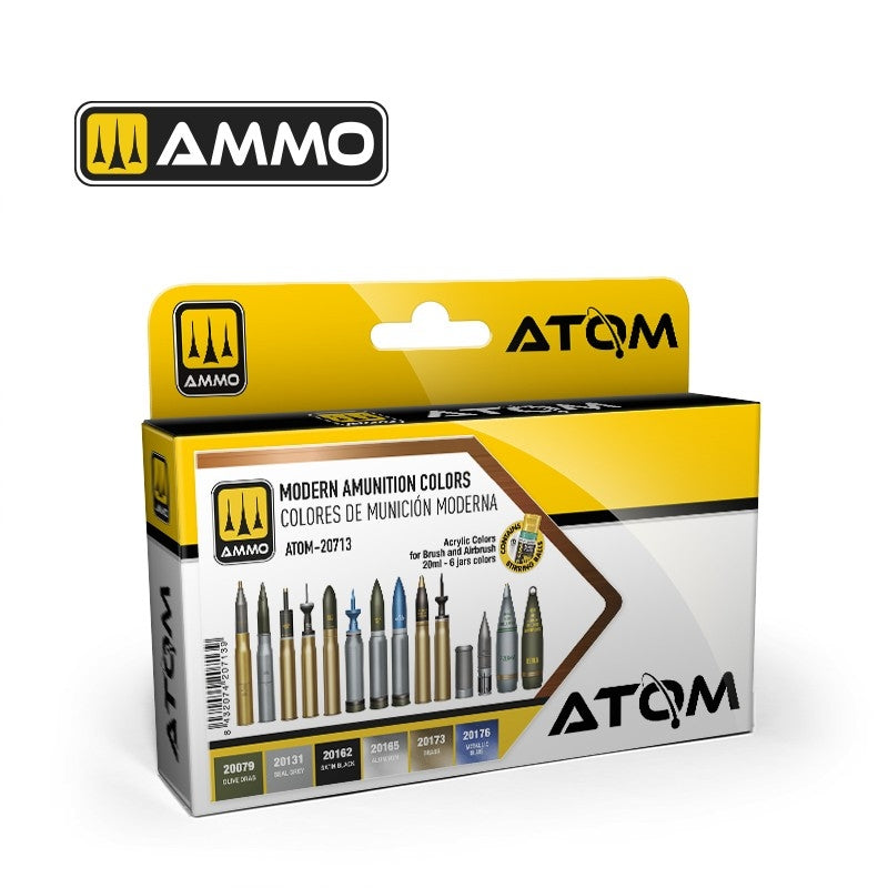 AMMO by Mig Jimenez 20713 ATOM Modern Ammunition Colors Set 6x20ml