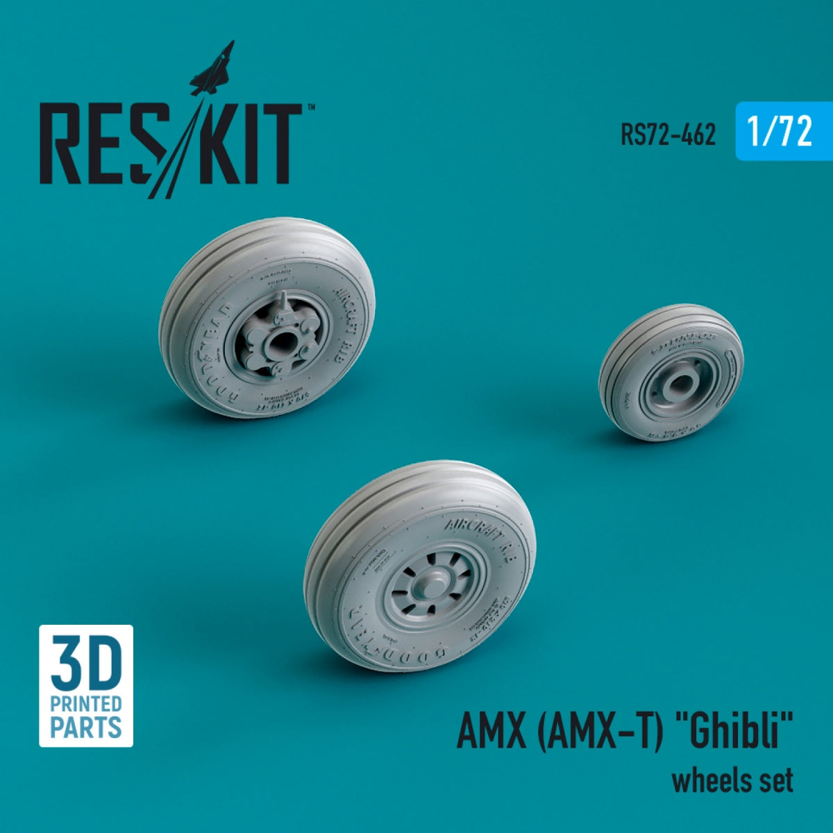 RESKIT RS72-0462 AMX (AMX-T) "Ghibli" wheels set (3D Printed) 1/72