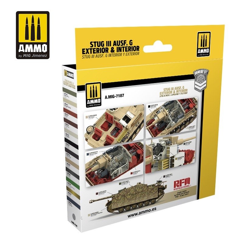 AMMO of Mig Jimenez 7187 STUG III AUSF. G Exterior &amp;amp; Interior Set Set 12x17ml – immagine 2