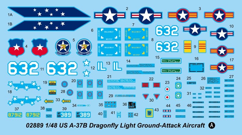 Trumpeter 02889 US A-37B Dragonfly Light Ground-Attack Aircraft 1/48 – image 4