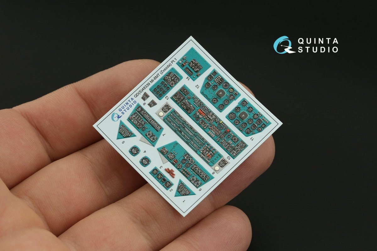Quinta Studio QDS-48339 Mi-8MT 3D-Printed &amp;amp; colored Interior on decal paper (Zvezda) (Small version) 1/48 – obrázek 5