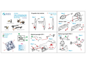 Quinta Studio QT48034 I-16 Detail set: Propeller hub ratchet, Venturi tube, PAK-1 gunsight, OP-1 gunsight (all kits) 1/48 – image 11