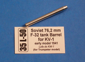 Aber 35L-050 Soviet 76.2 mm F-32 tank barrel for KV-1 - early model (1/35)