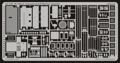 Intérieur du SPMortar blindé Eduard 35749 M-106A1 au 1/35 Tamiya