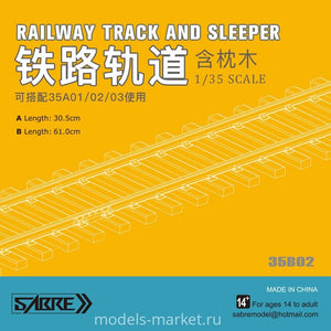 Saber 35B02B RAILWAY TRACK AND SLEEPER 61CM 1/35