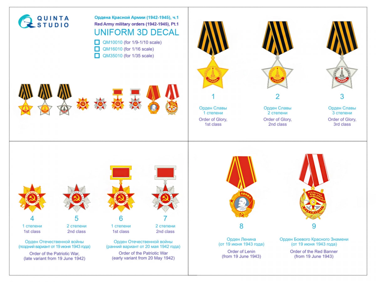 Quinta Studio QM10010 Red Army military orders (1942-1945) pt.1 1/10 – obrázek 2