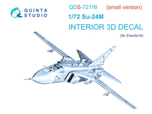 Quinta Studio QDS-72116 Su-24M 3D-Printed colored Interior on decal paper (Zvezda) (small version) 1/72