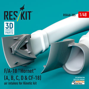 RESKIT RSU48-0385 F/A-18 &amp;quot;Hornet&amp;quot; (A, B, C, D &amp;amp; CF-18) air intakes for Kinetic kit (3D Printed) 1/48 – obrázek 3