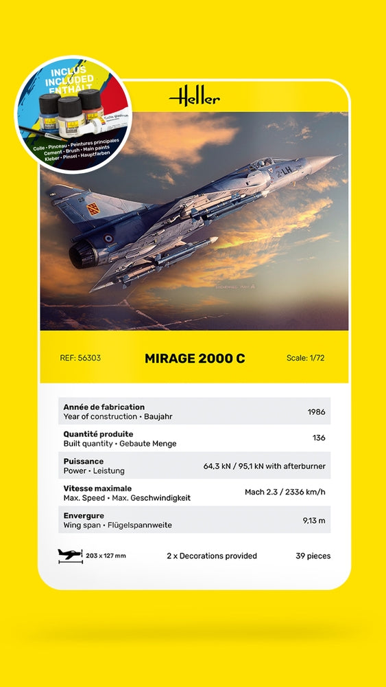 Heller 56303 STARTER KIT - MIRAGE 2000 C 1/72 – Bild 3