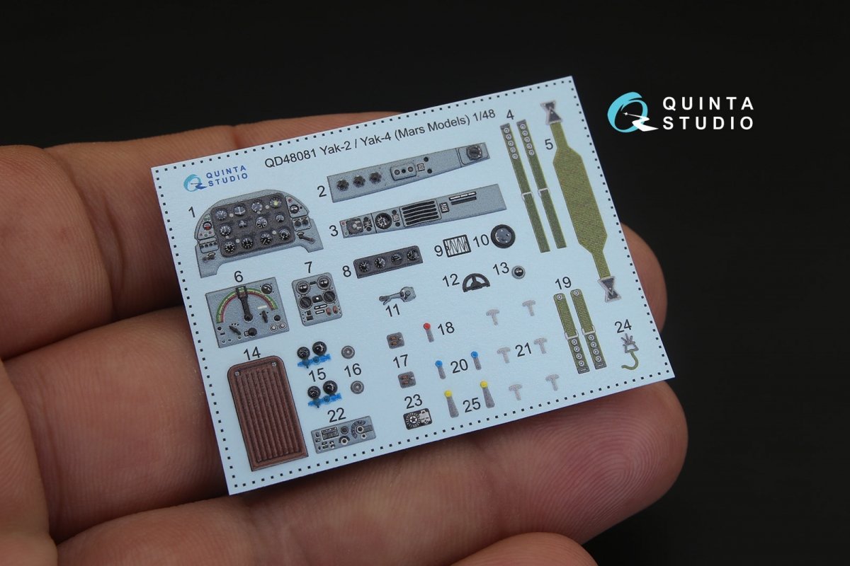 Quinta Studio QD48081 Yak-2/Yak-4 3D-Printed &amp;amp; colored Interior on decal paper (for Mars Models kit) 1/48 – Bild 2
