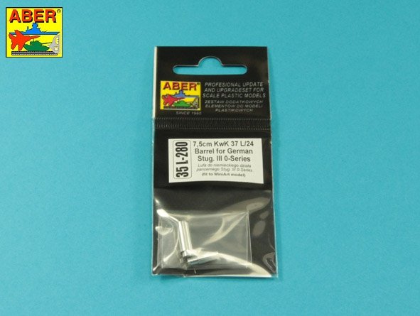 Aber 35L-280 7.5 cm KwK 37 L/24 barrel for German Stug.III o-Series 1/35 gun – image 2