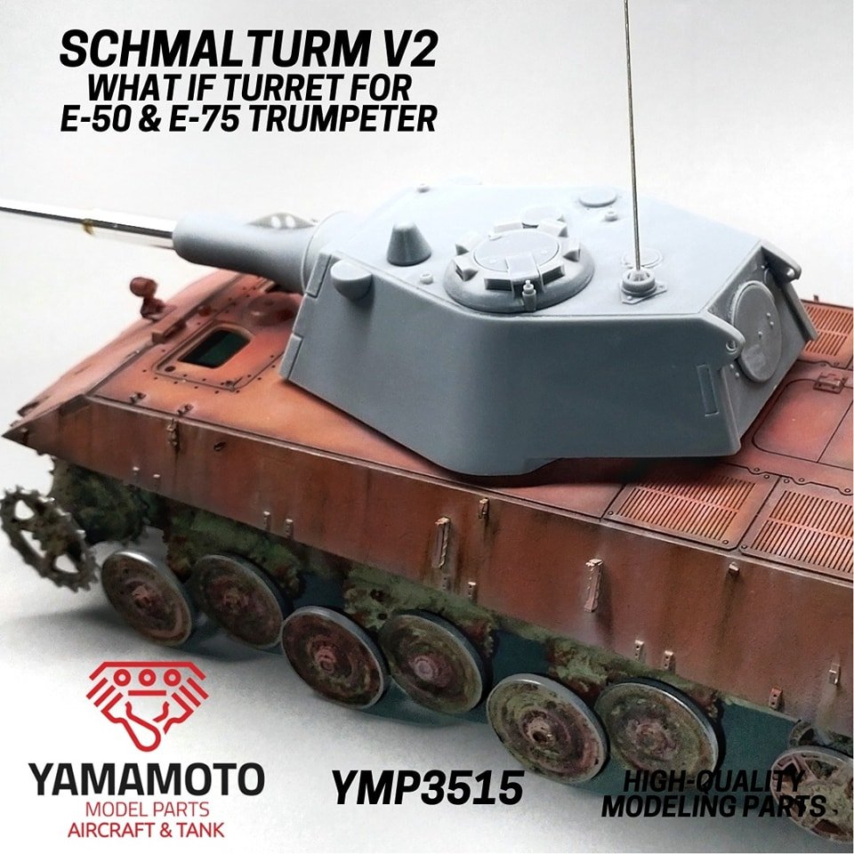 Yamamoto Model Parts YMP3515 SCHMALTURM V2 &amp;quot;WHAT IF&amp;quot; TURRET FOR E-50 &amp;amp; E-75 TRUMPETER 1/35 – image 2