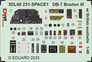 Eduard 3DL48231 DB-7 Boston III With British Seatbelts SPACE HK Models 1/48 – image 3