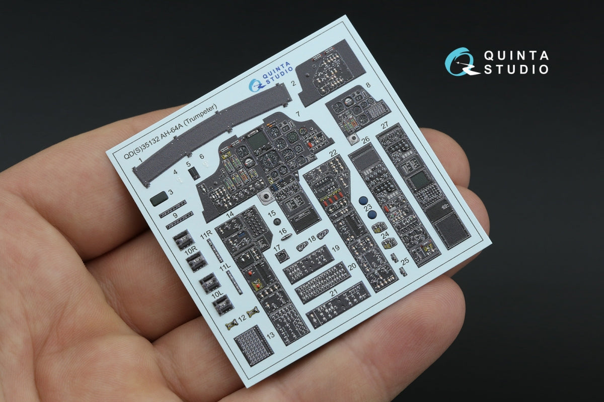 Quinta Studio QD35132 AH-64A 3D-Printed colored Interior on decal paper (Trumpeter) 1/35 – image 6