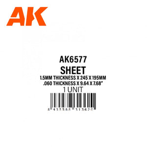 AK Interactive AK6577 1.5MM THICKNESS X 245 X 195MM – STYRENE SHEET – (1 UNITS) – image 2