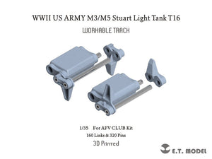 ET Model P35-038 WWII US ARMY M3/M5 Stuart Light Tank T16 Workable Track ( 3D Printed ) 1/35