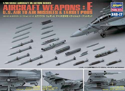 Hasegawa X48-17 AIRCRAFT WEAPONS E : US AIR-TO-AIR MISSILES TARGET PODS (1/48)
