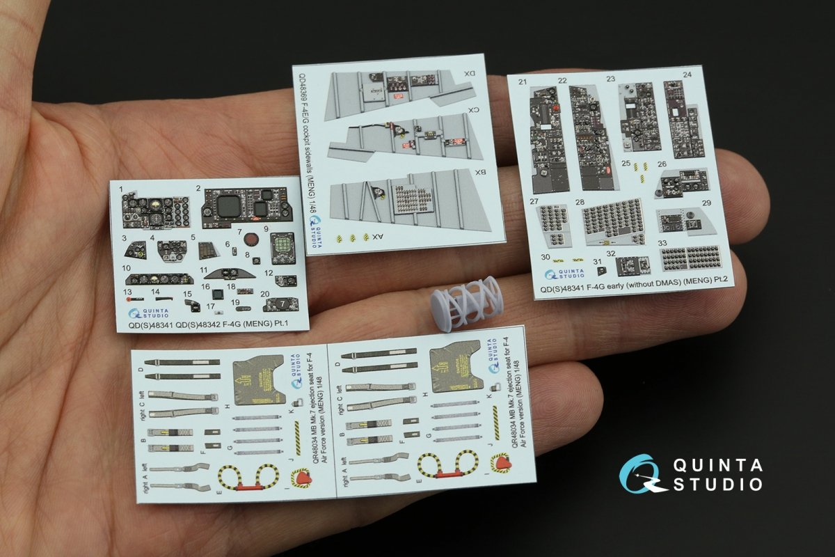 Quinta Studio QD+48341 F-4G early 3D-Printed &amp;amp; colored Interior on decal paper (Meng) (with 3D-printed resin parts) 1/48 – immagine 4