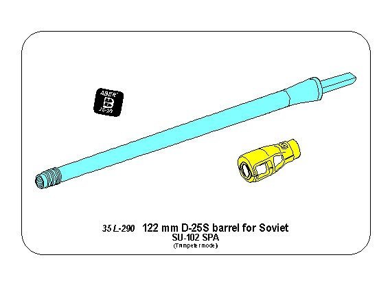 Aber 35L-290 122mm D-25S barrel for Russian SU-102 gun (Trumpeter) 1/35 – Bild 4