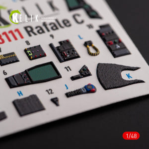 KELIK K48111 Rafale C - interior 3D decals for Academy/Revell kit 1/48 – immagine 2