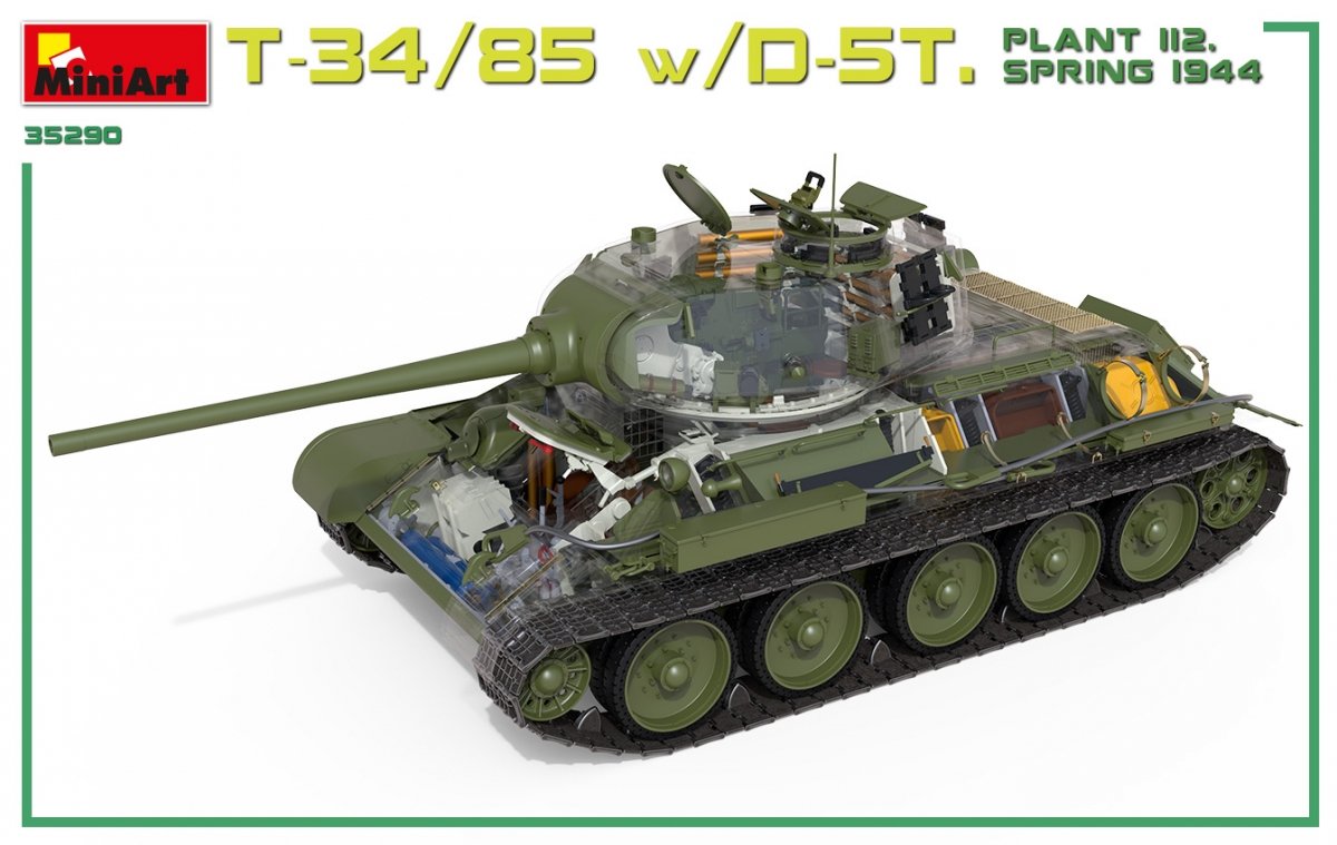 Miniart 35290 T-34/85 w/D-5T. PLANT 112. SPRING 1944. INTERIOR KIT 1/35 – immagine 9