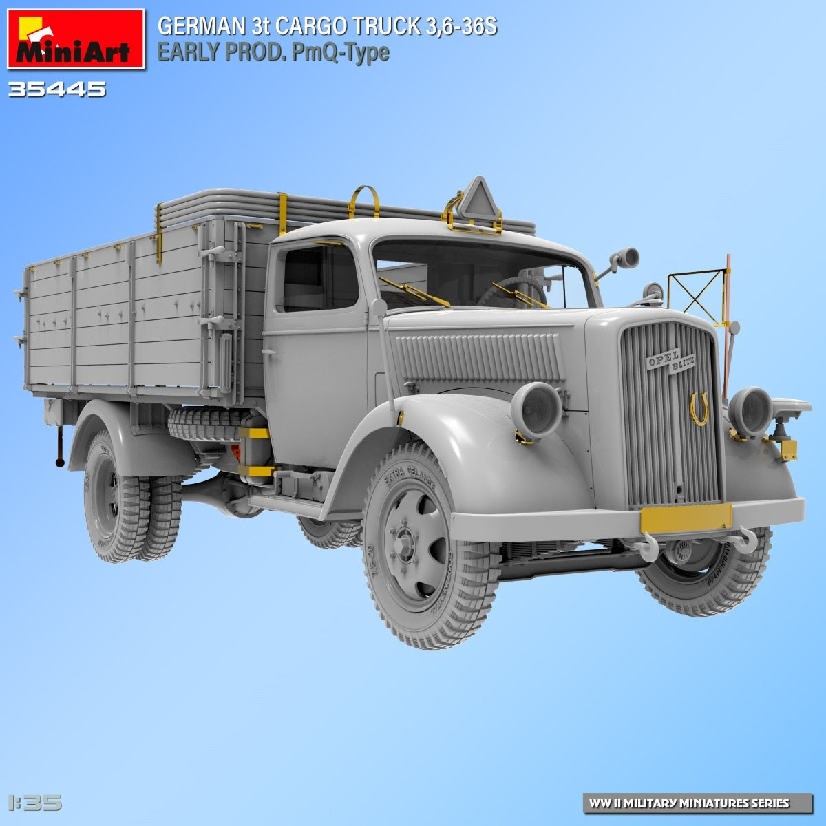 Miniart 35445 GERMAN 3t CARGO TRUCK 3.6-36S EARLY PROD. PmQ-Type 1/35 – obrázek 2