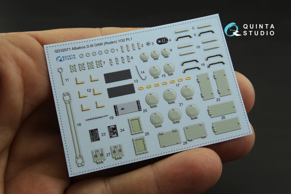 Quinta Studio QD32071 Albatros D.III OAW 3D-Printed &amp;amp; colored Interior on decal paper (for Roden kit) 1/32 – immagine 5
