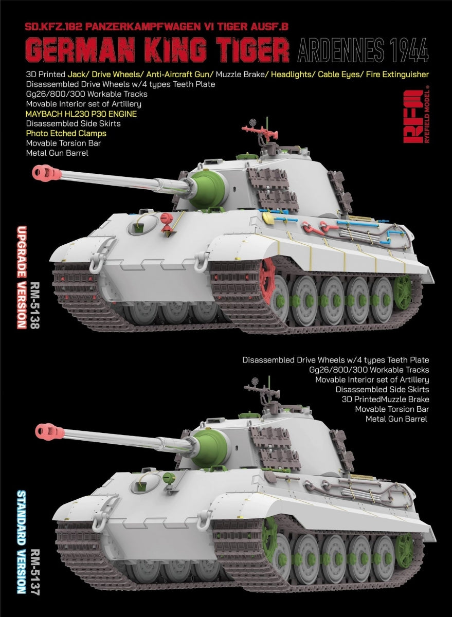 Rye Field Model 5137 German King Tiger Pz.Kpfw. VI Ausf. B Ardennes 1944 Standard Version 1/35 – image 2