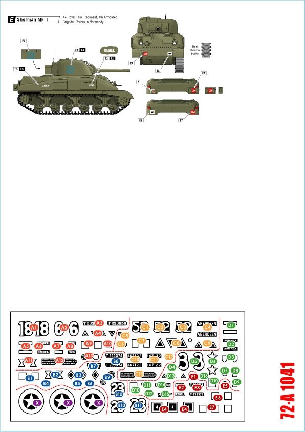 Star Decals 72-A1041 British Shermans. 75th D-Day Special. Sherman Mk I / Mk II / Mk III / Mk I Hybrid 1/72 – obrázek 2