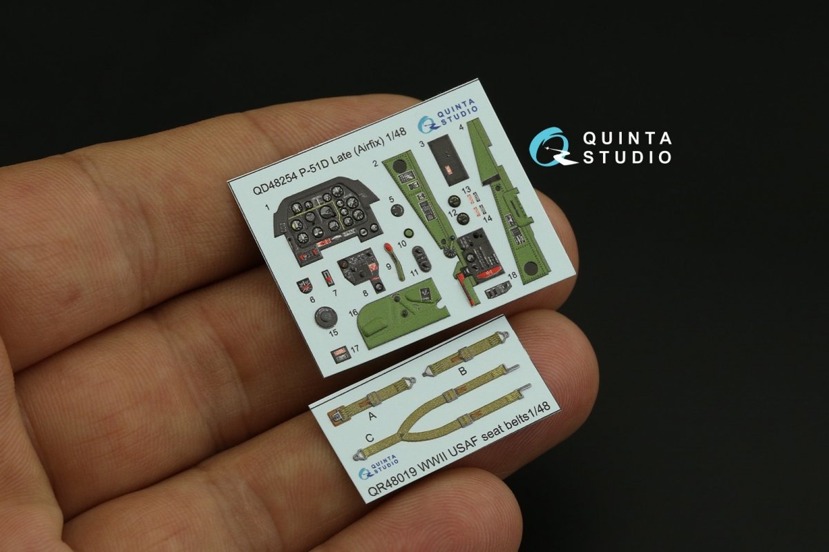 Quinta Studio QD48254 P-51D Late 3D-Printed &amp;amp; colored Interior on decal paper (Airfix) 1/48 – Bild 11