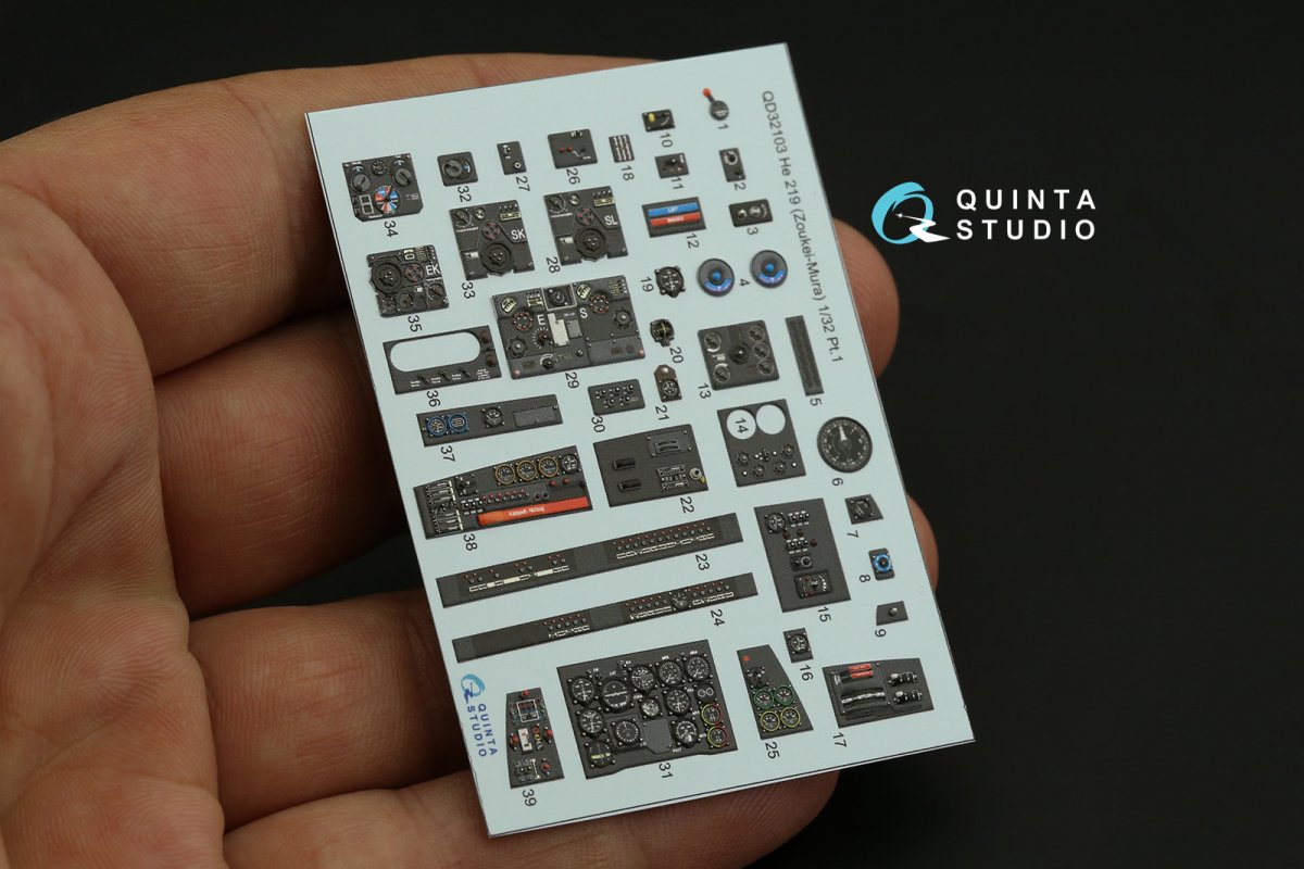 Quinta Studio QD32103 He 219 3D-Printed &amp;amp; colored Interior on decal paper ( ZM SWS ) 1/32 – image 12