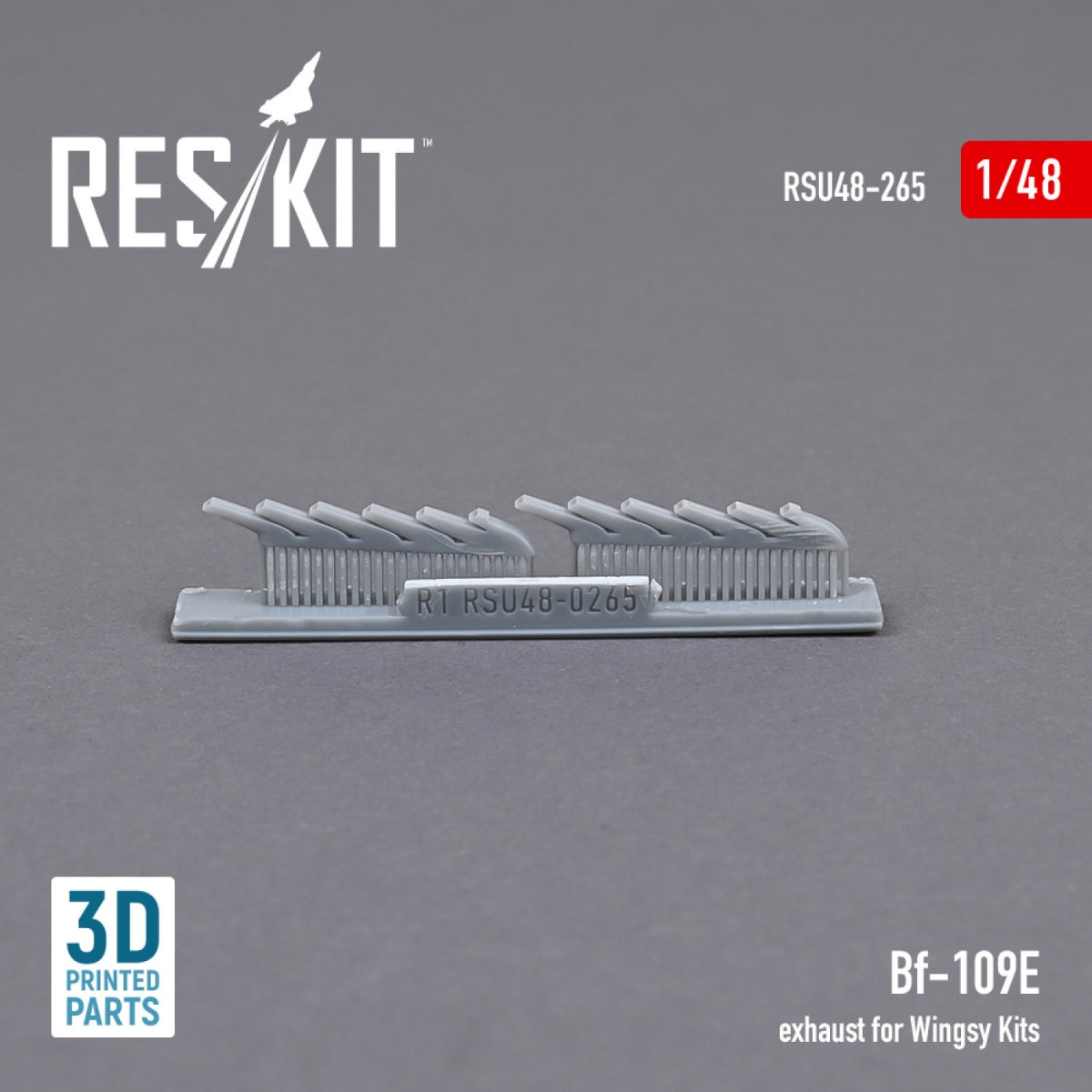 RESKIT RSU48-0265 BF-109E EXHAUST FOR WINGSY KITS (3D PRINTED) 1/48 – image 2