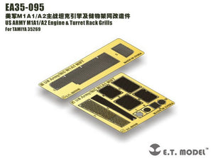 ET Model EA35-095 US ARMY M1A1/A2 Engine &amp;amp; Turret Rack Grills For TAMIYA 35269 1/35 – immagine 2