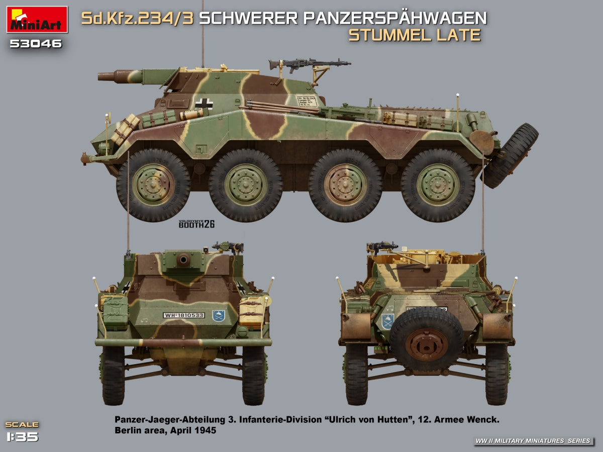 MiniArt 53046 Sd.Kfz.234/3 SCHWERER PANZERSPÄHWAGEN. STUMMEL LATE 1/35