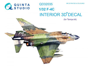 Quinta Studio QD32035 F-4C 3D-Printed &amp;amp; colored Interior on decal paper (for Tamiya kit) 1/32