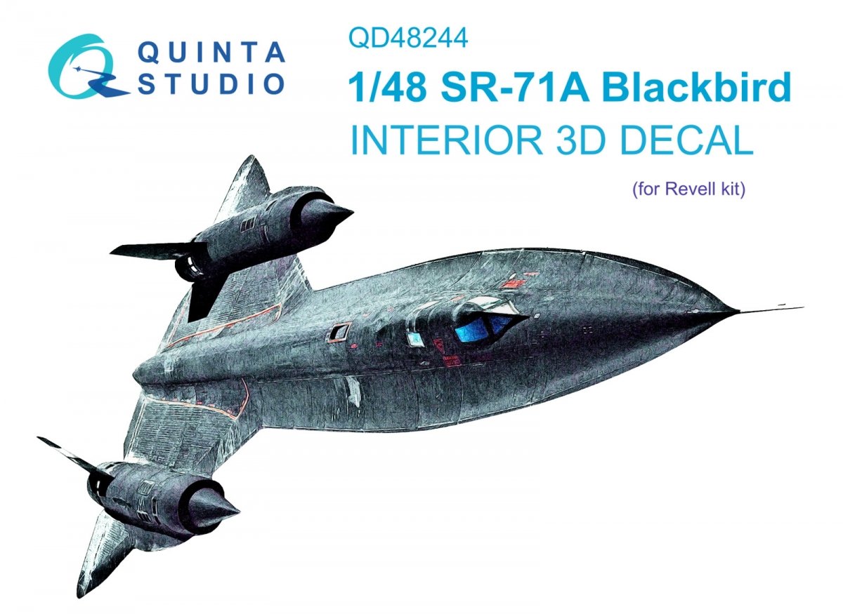Quinta Studio QD48244 SR-71A 3D-Printed &amp; colored Interior on decal paper (Revell) 1/48