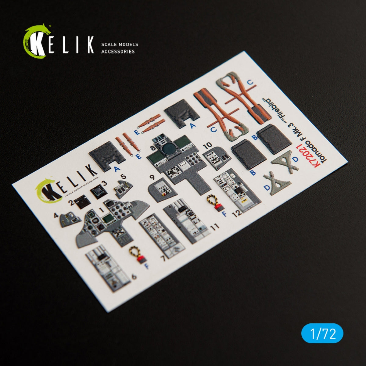 KELIK K72021 TORNADO F MK.3 "FIREBIRD" INTERIOR 3D DECALS FOR HASEGAWA 1/72