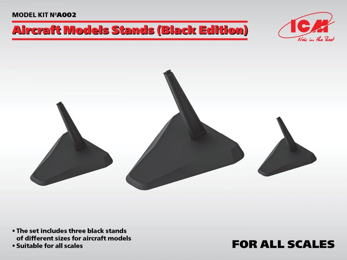Supports pour maquettes d'avions ICM A002 (Édition noire)