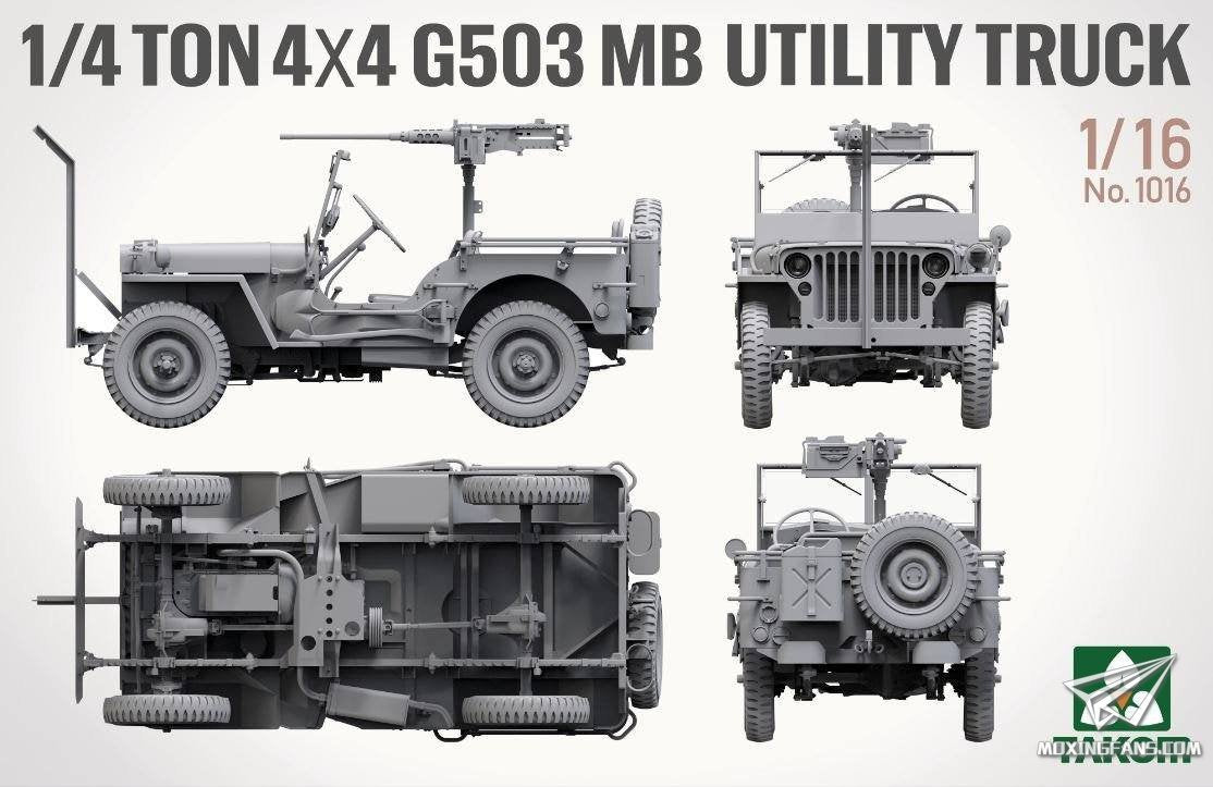Takom 1016 1/4 ton 4×4 G503 MB Utility Truck (Jeep Willys) 1/16 – image 4